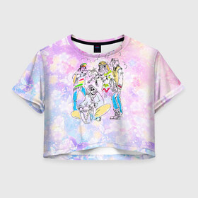 Женская футболка 3D укороченная с принтом Хиппи 7 в Тюмени, 100% полиэстер | круглая горловина, длина футболки до линии талии, рукава с отворотами | hippie | peace | пацифик | хиппи