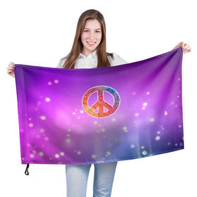 Флаг 3D с принтом Хиппи 8 в Тюмени, 100% полиэстер | плотность ткани — 95 г/м2, размер — 67 х 109 см. Принт наносится с одной стороны | hippie | peace | пацифик | хиппи