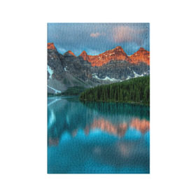 Обложка для паспорта матовая кожа с принтом Неописуемая красота в Тюмени, натуральная матовая кожа | размер 19,3 х 13,7 см; прозрачные пластиковые крепления | горы | канада | красота | лес | небо | облака | озеро | пейзаж | природа | речка