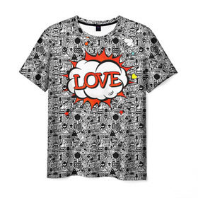 Мужская футболка 3D с принтом Поп-арт 3 в Тюмени, 100% полиэфир | прямой крой, круглый вырез горловины, длина до линии бедер | love | pop art | искусство | комикс | любовь | поп арт