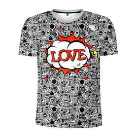 Мужская футболка 3D спортивная с принтом Поп-арт 3 в Тюмени, 100% полиэстер с улучшенными характеристиками | приталенный силуэт, круглая горловина, широкие плечи, сужается к линии бедра | love | pop art | искусство | комикс | любовь | поп арт