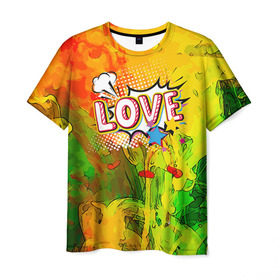 Мужская футболка 3D с принтом Поп-арт 4 в Тюмени, 100% полиэфир | прямой крой, круглый вырез горловины, длина до линии бедер | love | pop art | искусство | комикс | любовь | поп арт
