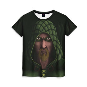 Женская футболка 3D с принтом Зеленая Стрела в Тюмени, 100% полиэфир ( синтетическое хлопкоподобное полотно) | прямой крой, круглый вырез горловины, длина до линии бедер | arrow | green | зеленая | стрела