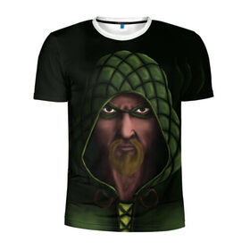 Мужская футболка 3D спортивная с принтом Зеленая Стрела в Тюмени, 100% полиэстер с улучшенными характеристиками | приталенный силуэт, круглая горловина, широкие плечи, сужается к линии бедра | Тематика изображения на принте: arrow | green | зеленая | стрела