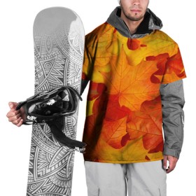 Накидка на куртку 3D с принтом Кленовые листья в Тюмени, 100% полиэстер |  | дары осени | жёлтый | золотой | клён | краски | красный | красота | листва | листья | наряд | оранжевый | осень | покров | природа