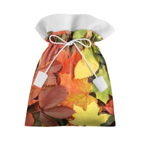 Подарочный 3D мешок с принтом Осенние листья в Тюмени, 100% полиэстер | Размер: 29*39 см | Тематика изображения на принте: жёлтый | красный | листва | оранжевый | осень