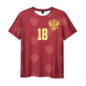 Мужская футболка 3D с принтом Денис Черышев в Тюмени, 100% полиэфир | прямой крой, круглый вырез горловины, длина до линии бедер | cheryshev | реал | россии | россия | рф | сборная | футбол