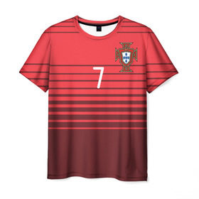 Мужская футболка 3D с принтом Роналду сборная Португалии в Тюмени, 100% полиэфир | прямой крой, круглый вырез горловины, длина до линии бедер | Тематика изображения на принте: cr7 | euro | real | ronaldo | евро | португалия | реал | роналдо