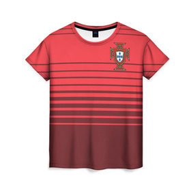 Женская футболка 3D с принтом Сборная Португалии по футболу в Тюмени, 100% полиэфир ( синтетическое хлопкоподобное полотно) | прямой крой, круглый вырез горловины, длина до линии бедер | 2016 | euro | евро | европы | мира | португалия | чемпионат