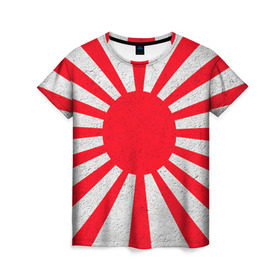 Женская футболка 3D с принтом Япония в Тюмени, 100% полиэфир ( синтетическое хлопкоподобное полотно) | прямой крой, круглый вырез горловины, длина до линии бедер | country | japan | государство | страна | флаг | флаги | япония