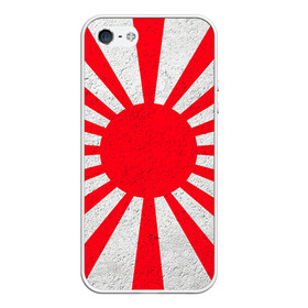 Чехол для iPhone 5/5S матовый с принтом Япония в Тюмени, Силикон | Область печати: задняя сторона чехла, без боковых панелей | country | japan | государство | страна | флаг | флаги | япония