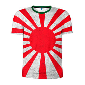 Мужская футболка 3D спортивная с принтом Япония в Тюмени, 100% полиэстер с улучшенными характеристиками | приталенный силуэт, круглая горловина, широкие плечи, сужается к линии бедра | country | japan | государство | страна | флаг | флаги | япония