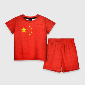 Детский костюм с шортами 3D с принтом Китай в Тюмени,  |  | china | country | государство | китай | кнр | страна | флаг | флаги