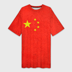 Платье-футболка 3D с принтом Китай в Тюмени,  |  | china | country | государство | китай | кнр | страна | флаг | флаги