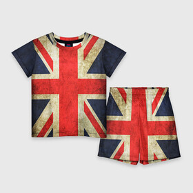 Детский костюм с шортами 3D с принтом Великобритания в Тюмени,  |  | great britain | the united kingdom of great britain | британия | великая британия | великобритания | государство | соединённое королевство | страна | флаг | флаги