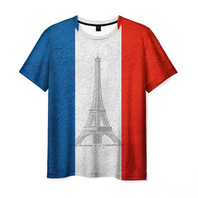 Мужская футболка 3D с принтом Франция в Тюмени, 100% полиэфир | прямой крой, круглый вырез горловины, длина до линии бедер | Тематика изображения на принте: country | france | государство | страна | флаг | флаги | франция