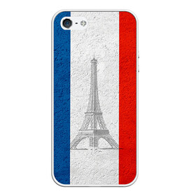 Чехол для iPhone 5/5S матовый с принтом Франция в Тюмени, Силикон | Область печати: задняя сторона чехла, без боковых панелей | country | france | государство | страна | флаг | флаги | франция