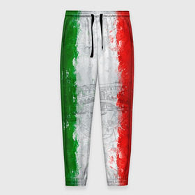 Мужские брюки 3D с принтом Италия в Тюмени, 100% полиэстер | манжеты по низу, эластичный пояс регулируется шнурком, по бокам два кармана без застежек, внутренняя часть кармана из мелкой сетки | country | italy | государство | италия | страна | флаг | флаги