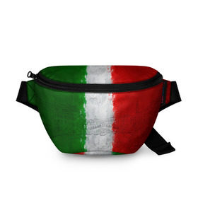 Поясная сумка 3D с принтом Италия в Тюмени, 100% полиэстер | плотная ткань, ремень с регулируемой длиной, внутри несколько карманов для мелочей, основное отделение и карман с обратной стороны сумки застегиваются на молнию | country | italy | государство | италия | страна | флаг | флаги