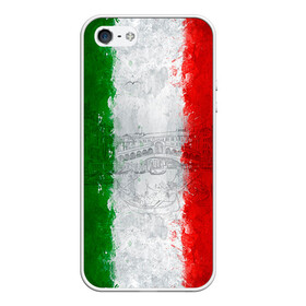 Чехол для iPhone 5/5S матовый с принтом Италия в Тюмени, Силикон | Область печати: задняя сторона чехла, без боковых панелей | country | italy | государство | италия | страна | флаг | флаги