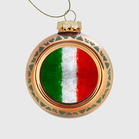Стеклянный ёлочный шар с принтом Италия в Тюмени, Стекло | Диаметр: 80 мм | country | italy | государство | италия | страна | флаг | флаги