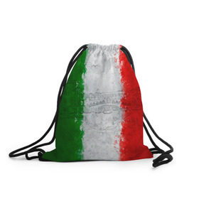 Рюкзак-мешок 3D с принтом Италия в Тюмени, 100% полиэстер | плотность ткани — 200 г/м2, размер — 35 х 45 см; лямки — толстые шнурки, застежка на шнуровке, без карманов и подкладки | Тематика изображения на принте: country | italy | государство | италия | страна | флаг | флаги