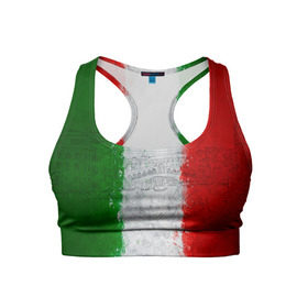 Женский спортивный топ 3D с принтом Италия в Тюмени, 82% полиэстер, 18% спандекс Ткань безопасна для здоровья, позволяет коже дышать, не мнется и не растягивается |  | country | italy | государство | италия | страна | флаг | флаги