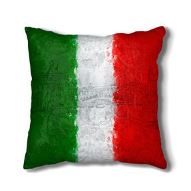 Подушка 3D с принтом Италия в Тюмени, наволочка – 100% полиэстер, наполнитель – холлофайбер (легкий наполнитель, не вызывает аллергию). | состоит из подушки и наволочки. Наволочка на молнии, легко снимается для стирки | Тематика изображения на принте: country | italy | государство | италия | страна | флаг | флаги