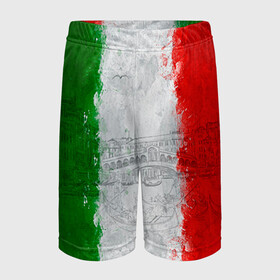 Детские спортивные шорты 3D с принтом Италия в Тюмени,  100% полиэстер
 | пояс оформлен широкой мягкой резинкой, ткань тянется
 | country | italy | государство | италия | страна | флаг | флаги