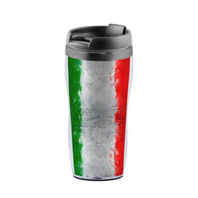 Термокружка-непроливайка с принтом Италия в Тюмени, внутренняя часть — пищевой пластик, наружная часть — прозрачный пластик, между ними — полиграфическая вставка с рисунком | объем — 350 мл, герметичная крышка | country | italy | государство | италия | страна | флаг | флаги