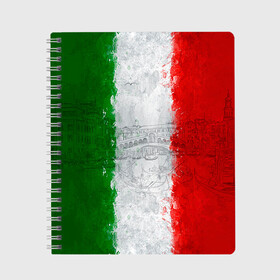 Тетрадь с принтом Италия в Тюмени, 100% бумага | 48 листов, плотность листов — 60 г/м2, плотность картонной обложки — 250 г/м2. Листы скреплены сбоку удобной пружинной спиралью. Уголки страниц и обложки скругленные. Цвет линий — светло-серый
 | Тематика изображения на принте: country | italy | государство | италия | страна | флаг | флаги
