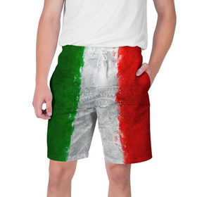 Мужские шорты 3D с принтом Италия в Тюмени,  полиэстер 100% | прямой крой, два кармана без застежек по бокам. Мягкая трикотажная резинка на поясе, внутри которой широкие завязки. Длина чуть выше колен | country | italy | государство | италия | страна | флаг | флаги