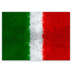 Поздравительная открытка с принтом Италия в Тюмени, 100% бумага | плотность бумаги 280 г/м2, матовая, на обратной стороне линовка и место для марки
 | country | italy | государство | италия | страна | флаг | флаги