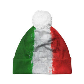 Шапка 3D c помпоном с принтом Италия в Тюмени, 100% полиэстер | универсальный размер, печать по всей поверхности изделия | country | italy | государство | италия | страна | флаг | флаги