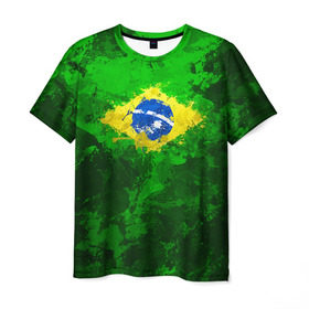Мужская футболка 3D с принтом Бразилия в Тюмени, 100% полиэфир | прямой крой, круглый вырез горловины, длина до линии бедер | brazil | country | бразилия | государство | страна | флаг | флаги