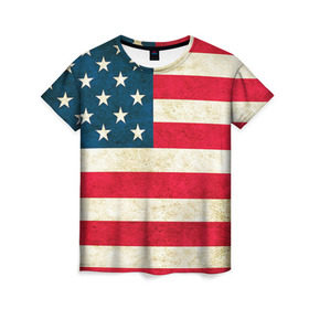 Женская футболка 3D с принтом США в Тюмени, 100% полиэфир ( синтетическое хлопкоподобное полотно) | прямой крой, круглый вырез горловины, длина до линии бедер | country | usa | америка | государство | соединённые штаты америки | страна | флаг | флаги | штаты