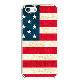 Чехол для iPhone 5/5S матовый с принтом США в Тюмени, Силикон | Область печати: задняя сторона чехла, без боковых панелей | country | usa | америка | государство | соединённые штаты америки | страна | флаг | флаги | штаты