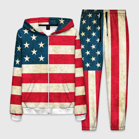 Мужской костюм 3D с принтом США в Тюмени, 100% полиэстер | Манжеты и пояс оформлены тканевой резинкой, двухслойный капюшон со шнурком для регулировки, карманы спереди | country | usa | америка | государство | соединённые штаты америки | страна | флаг | флаги | штаты