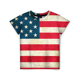 Детская футболка 3D с принтом США в Тюмени, 100% гипоаллергенный полиэфир | прямой крой, круглый вырез горловины, длина до линии бедер, чуть спущенное плечо, ткань немного тянется | country | usa | америка | государство | соединённые штаты америки | страна | флаг | флаги | штаты