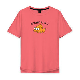 Мужская футболка хлопок Oversize с принтом Спрингфилд | Springfield в Тюмени, 100% хлопок | свободный крой, круглый ворот, “спинка” длиннее передней части | springfield | the simpsons | симпсоны | спрингфилд
