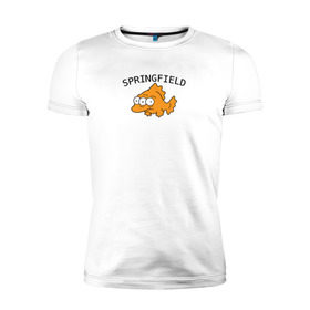 Мужская футболка премиум с принтом Спрингфилд | Springfield в Тюмени, 92% хлопок, 8% лайкра | приталенный силуэт, круглый вырез ворота, длина до линии бедра, короткий рукав | springfield | the simpsons | симпсоны | спрингфилд