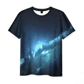 Мужская футболка 3D с принтом Космос в Тюмени, 100% полиэфир | прямой крой, круглый вырез горловины, длина до линии бедер | galaxy | space | stars | галактика | звёзды | космос | туманность