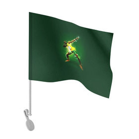 Флаг для автомобиля с принтом Usain Bolt в Тюмени, 100% полиэстер | Размер: 30*21 см | атлетика | без | болт | легкая | спорт | усейн