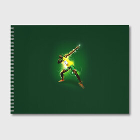 Альбом для рисования с принтом Usain Bolt в Тюмени, 100% бумага
 | матовая бумага, плотность 200 мг. | Тематика изображения на принте: атлетика | без | болт | легкая | спорт | усейн