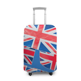 Чехол для чемодана 3D с принтом Британские флаги в Тюмени, 86% полиэфир, 14% спандекс | двустороннее нанесение принта, прорези для ручек и колес | англия | британия | великобритания