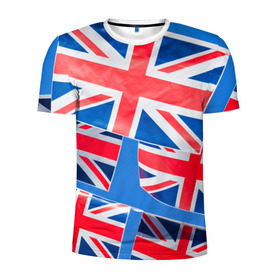Мужская футболка 3D спортивная с принтом Британские флаги в Тюмени, 100% полиэстер с улучшенными характеристиками | приталенный силуэт, круглая горловина, широкие плечи, сужается к линии бедра | англия | британия | великобритания