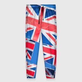 Женские брюки 3D с принтом Британские флаги в Тюмени, полиэстер 100% | прямой крой, два кармана без застежек по бокам, с мягкой трикотажной резинкой на поясе и по низу штанин. В поясе для дополнительного комфорта — широкие завязки | англия | британия | великобритания