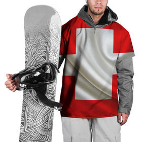Накидка на куртку 3D с принтом Швейцария в Тюмени, 100% полиэстер |  | альпы | гордость | флаг