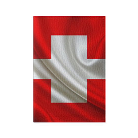 Обложка для паспорта матовая кожа с принтом Швейцария в Тюмени, натуральная матовая кожа | размер 19,3 х 13,7 см; прозрачные пластиковые крепления | альпы | гордость | флаг
