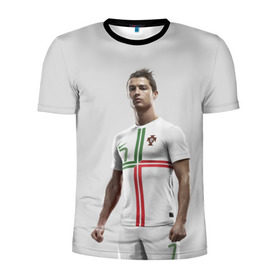 Мужская футболка 3D спортивная с принтом Роналдо в Тюмени, 100% полиэстер с улучшенными характеристиками | приталенный силуэт, круглая горловина, широкие плечи, сужается к линии бедра | real | ronaldo | реал мадрид | роналдо | футбол